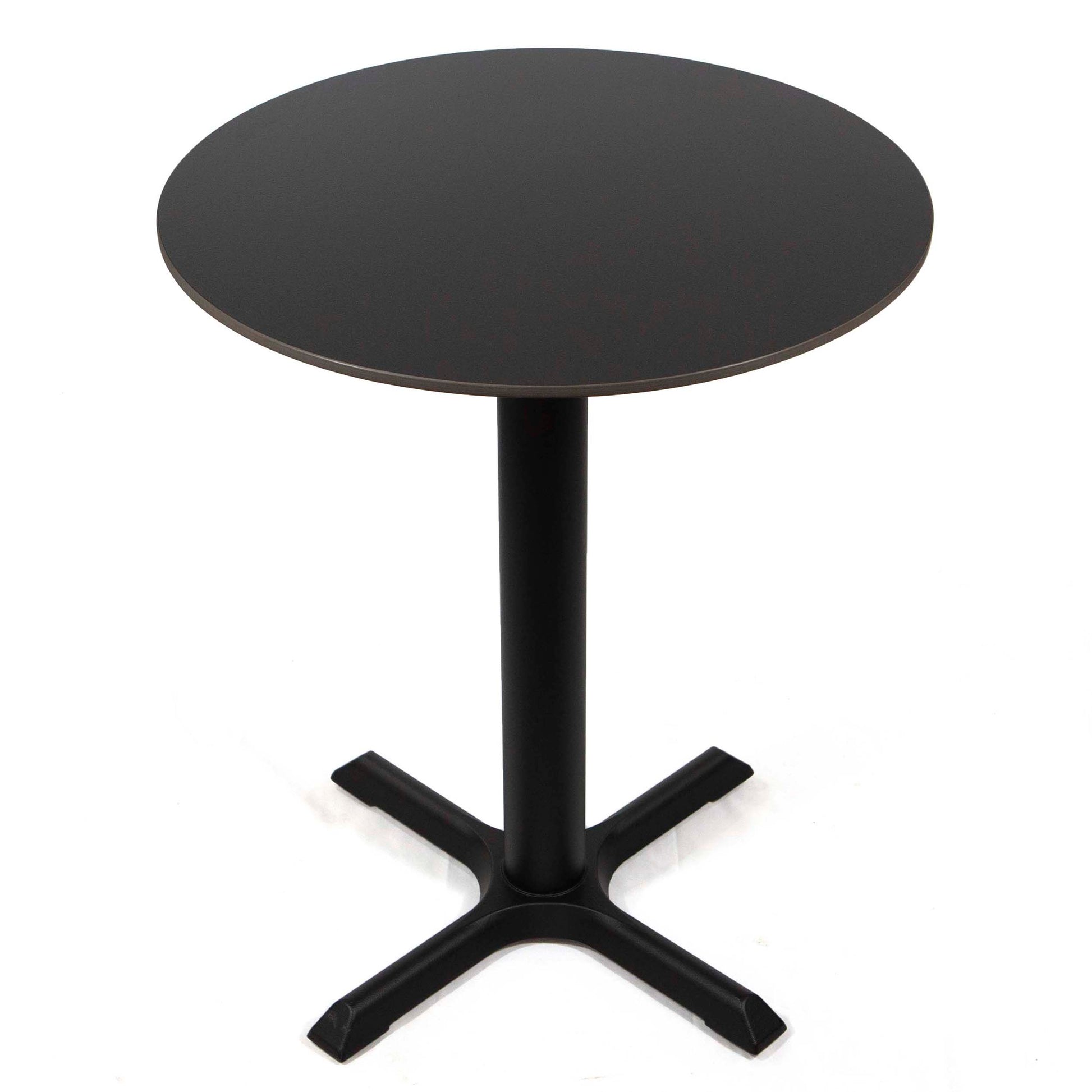 24" round black sintered stone cafe bistro table
