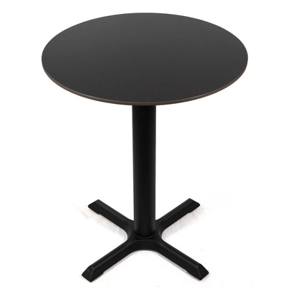 24" round black sintered stone cafe bistro table