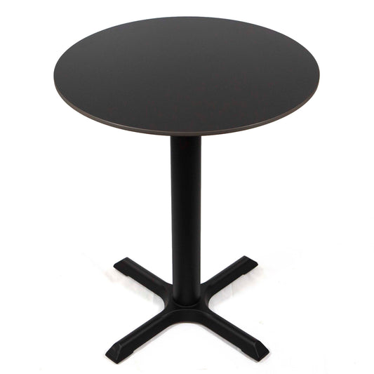 24" round black sintered stone cafe bistro table