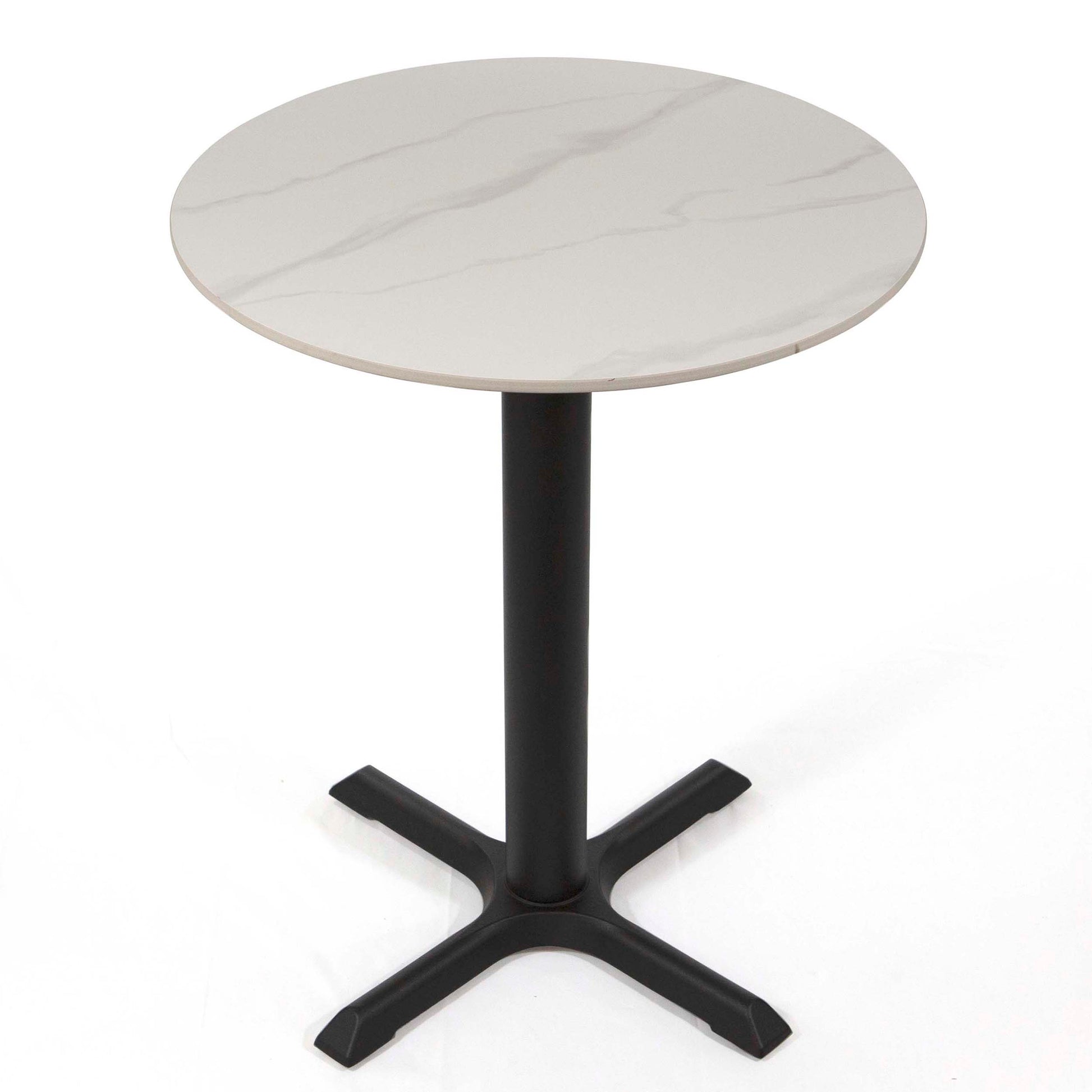 24" white round marble cafe table