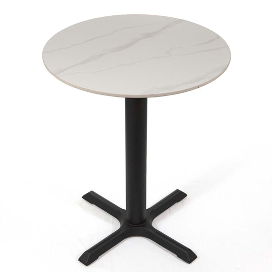 24" white round marble cafe table