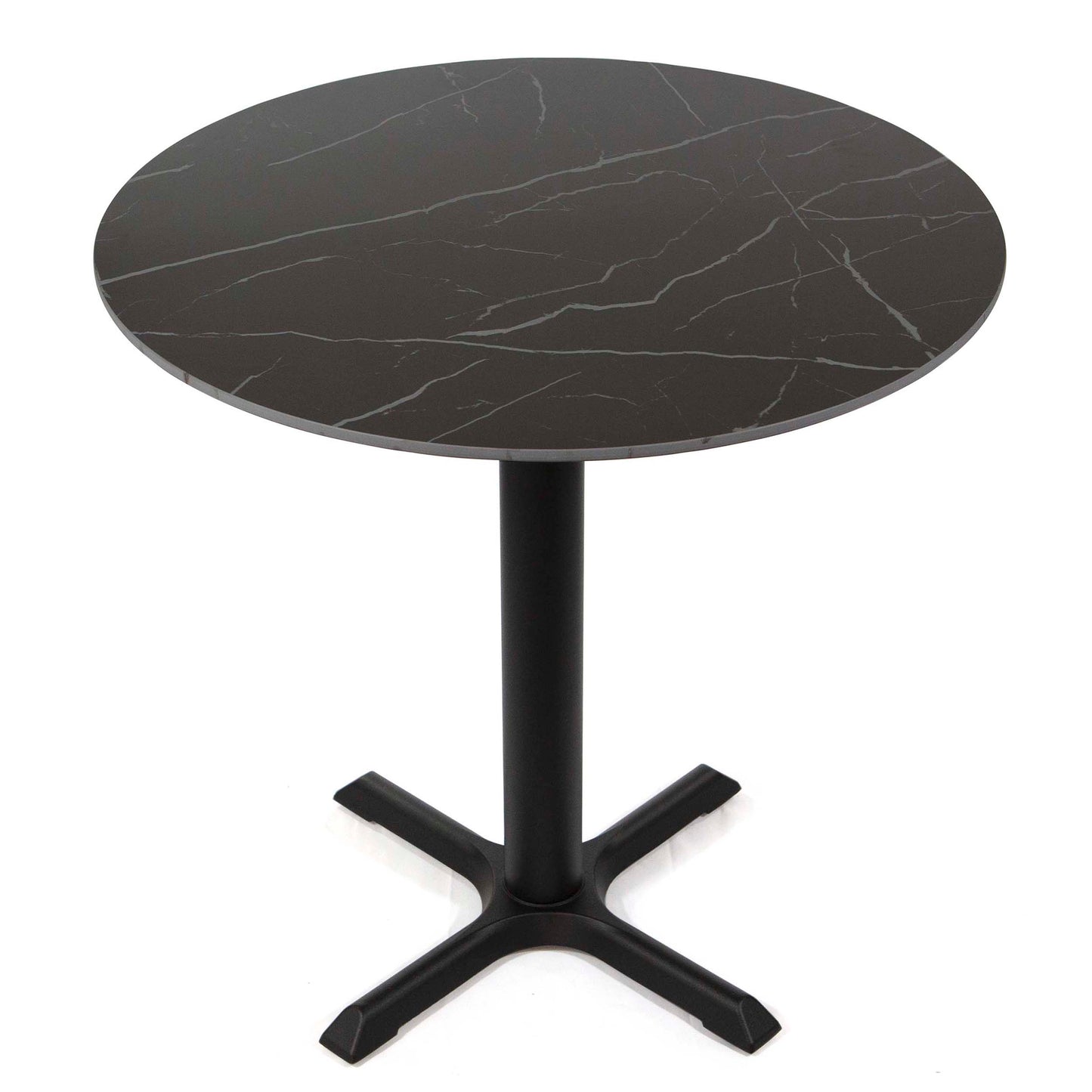 30" Round Sintered Stone Restaurant Cafe Table, Black Color #J28SD30BL