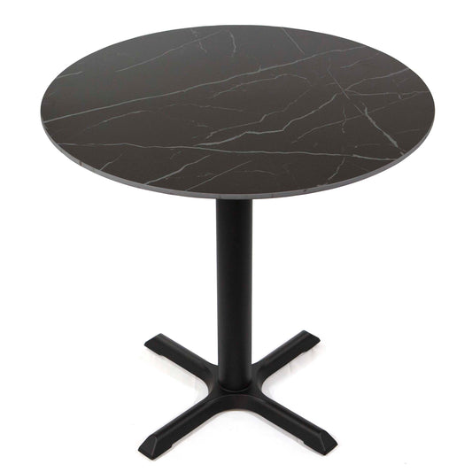 30" Round Sintered Stone Restaurant Cafe Table, Black Color #J28SD30BL