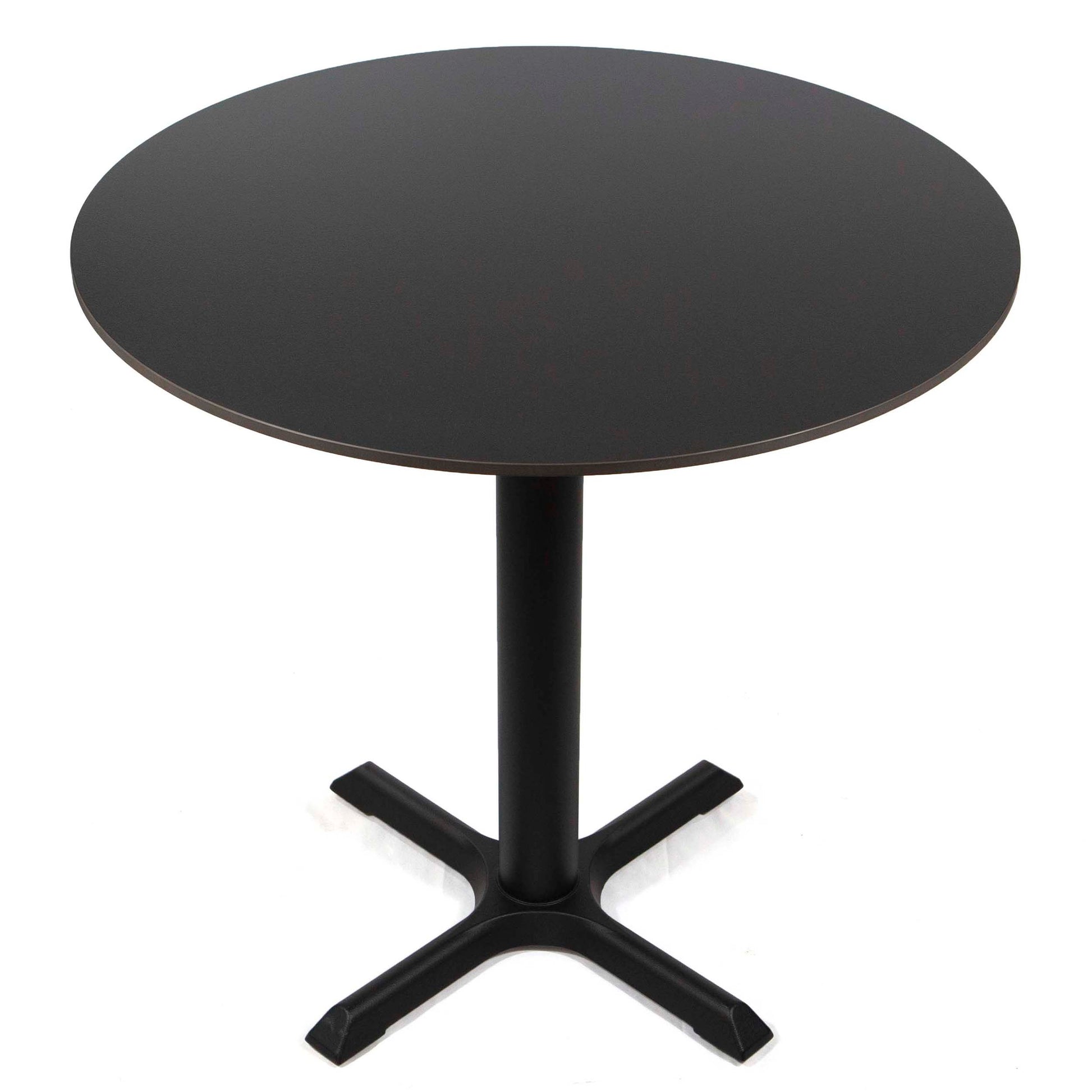 30" round black sintered stone bistro cafe table
