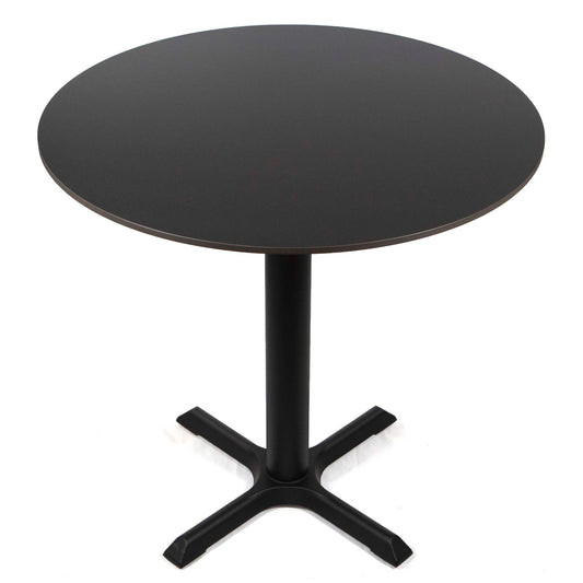 30" round black sintered stone bistro cafe table