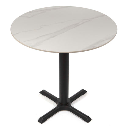 white sintered stone restaurant cafe table