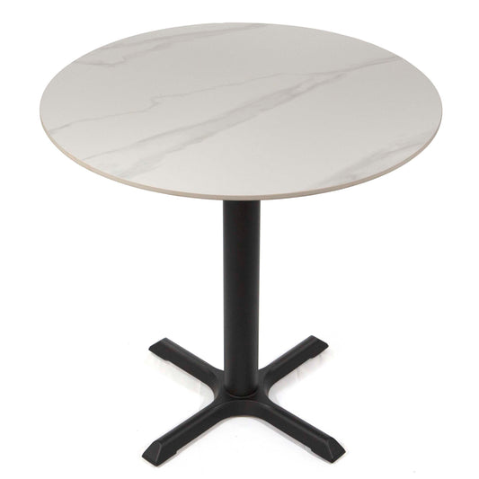 white sintered stone restaurant cafe table