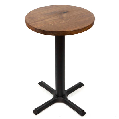 19" round solid black walnut cafe bistro tables