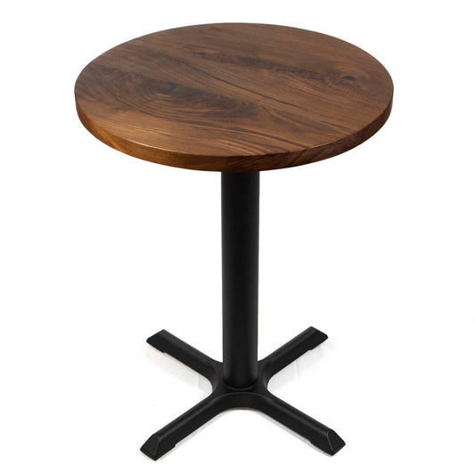24" round solid black walnut bistro table