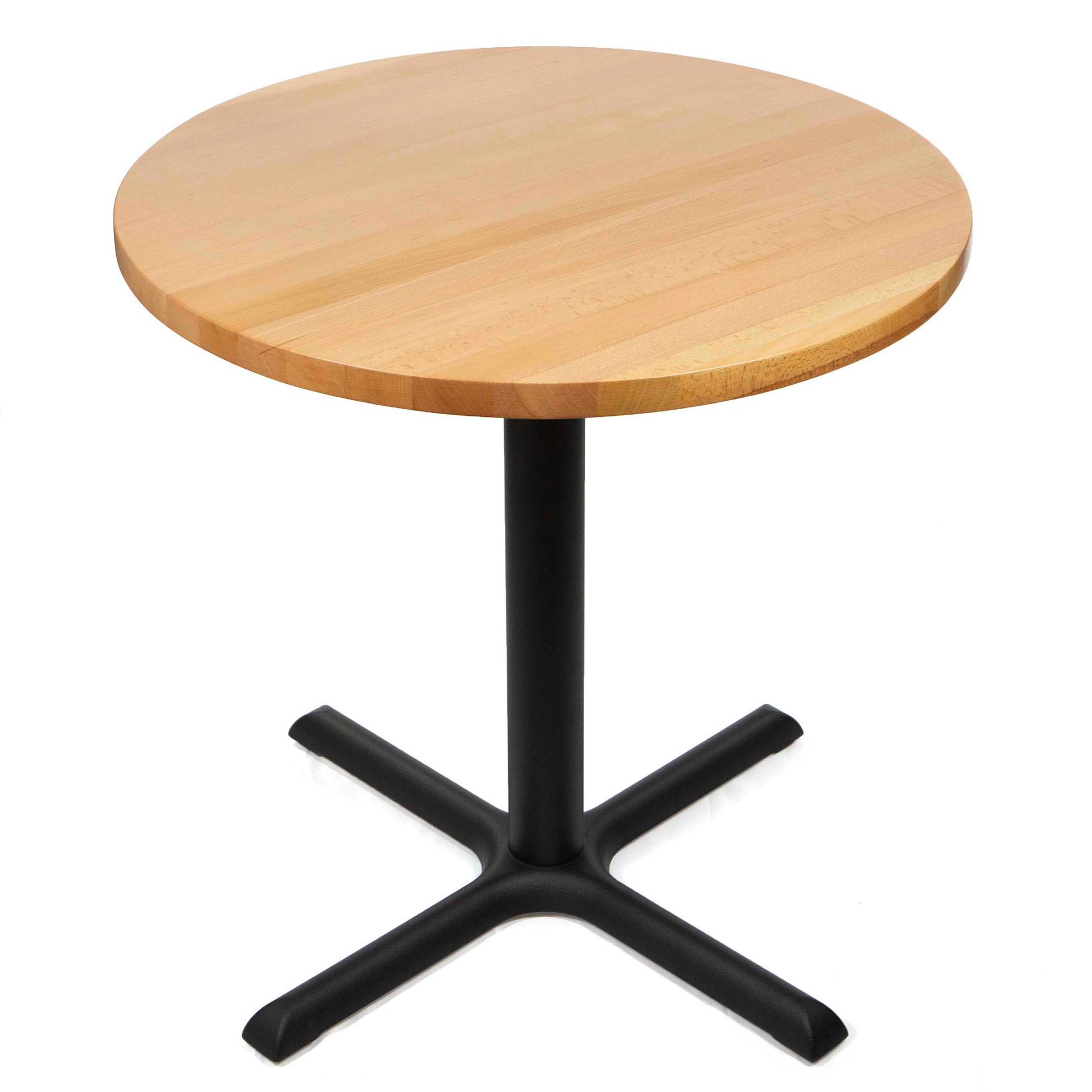 30" round solid European hardwood beech restaurant bistro cafe table