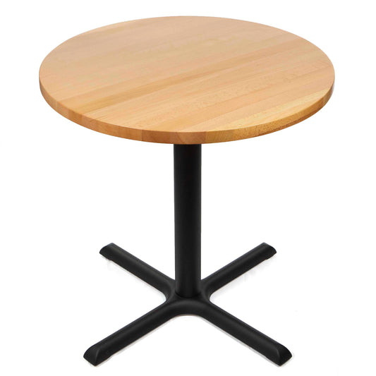30" round solid European hardwood beech restaurant bistro cafe table