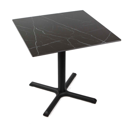 30" x 30" black sintered stone restaurant cafe table