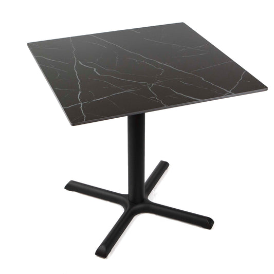 30" x 30" black sintered stone restaurant cafe table