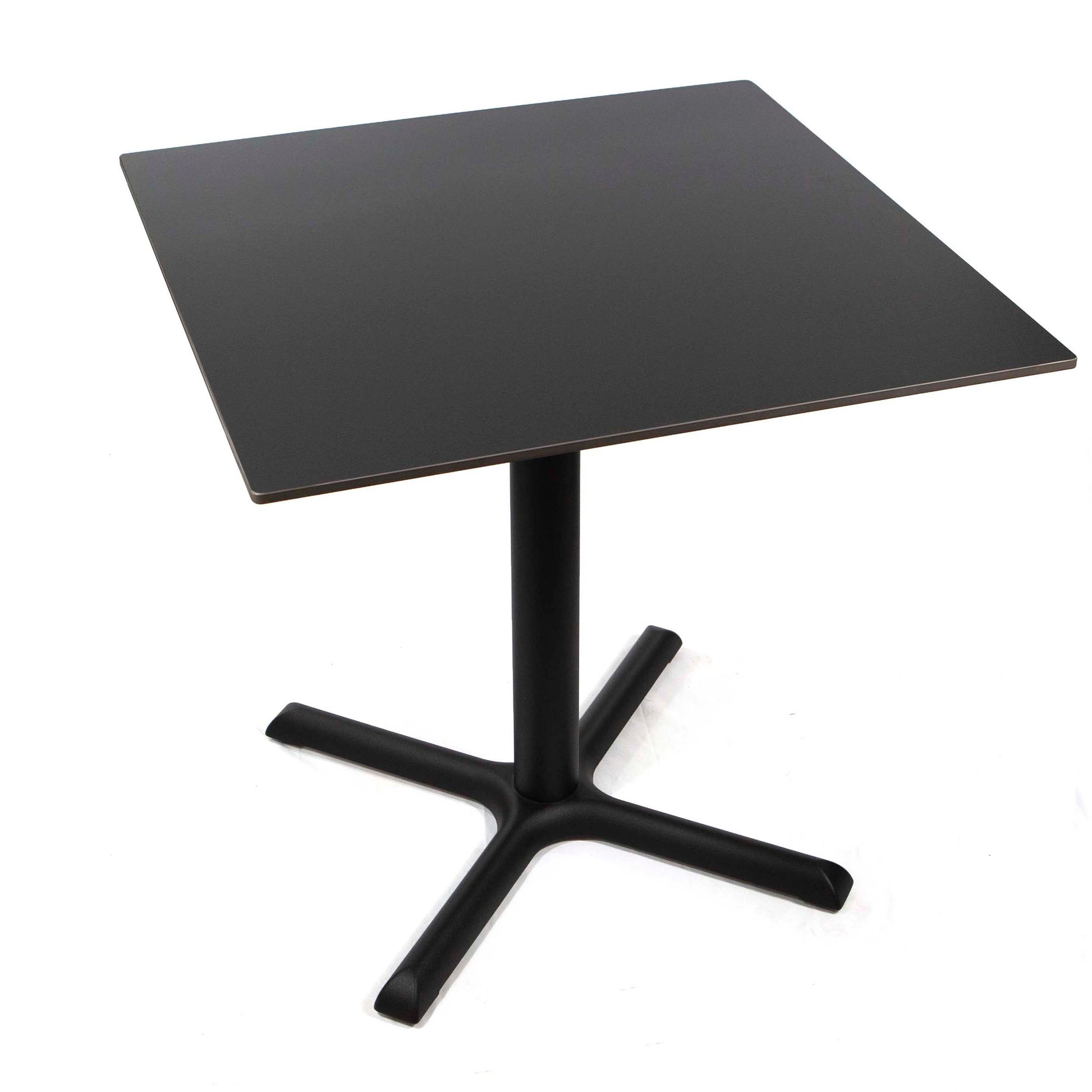 30" square black sintered stone restaurant table