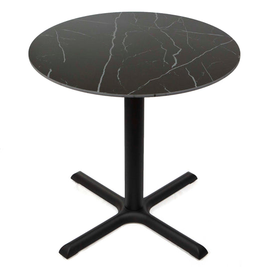 30" round black sintered stone restaurant bistro cafe table