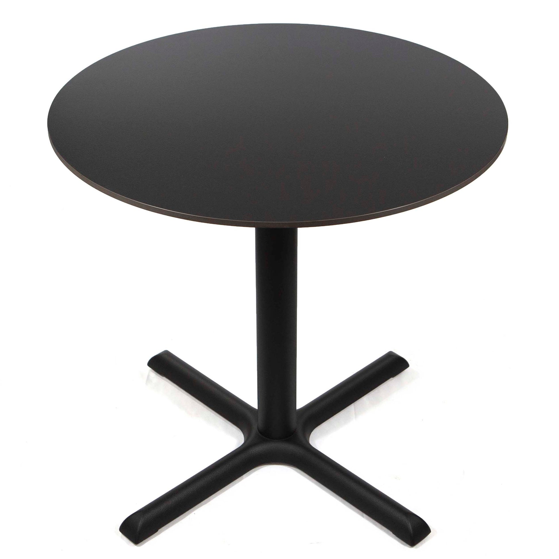 30" round black sintered stone bistro cafe table