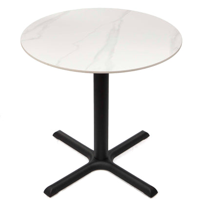 30" round white sintered stone restaurant bistro cafe table