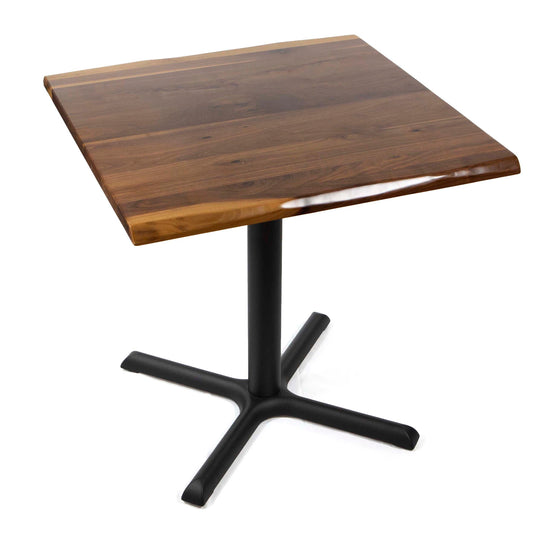 30" x 30" solid black walnut restaurant cafe table
