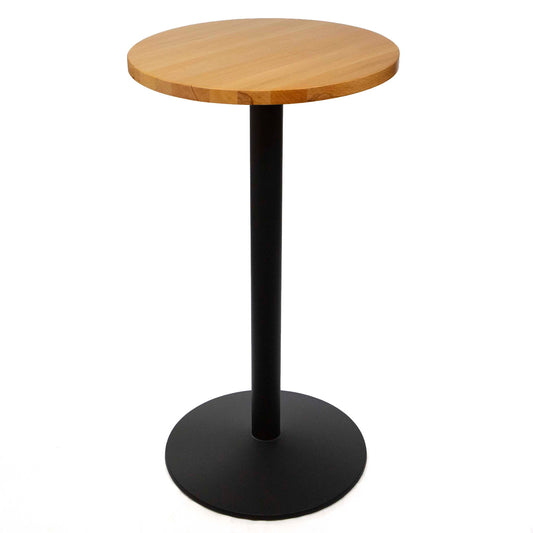 24" round solid European beech high top bar table