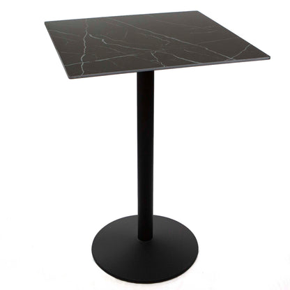 30" x 30" black sintered stone bar height bistro table