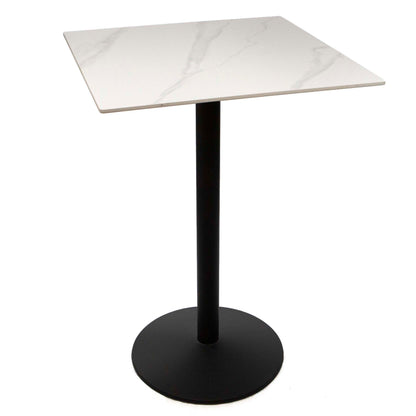 30" x 30" white sintered stone bar height bistro table