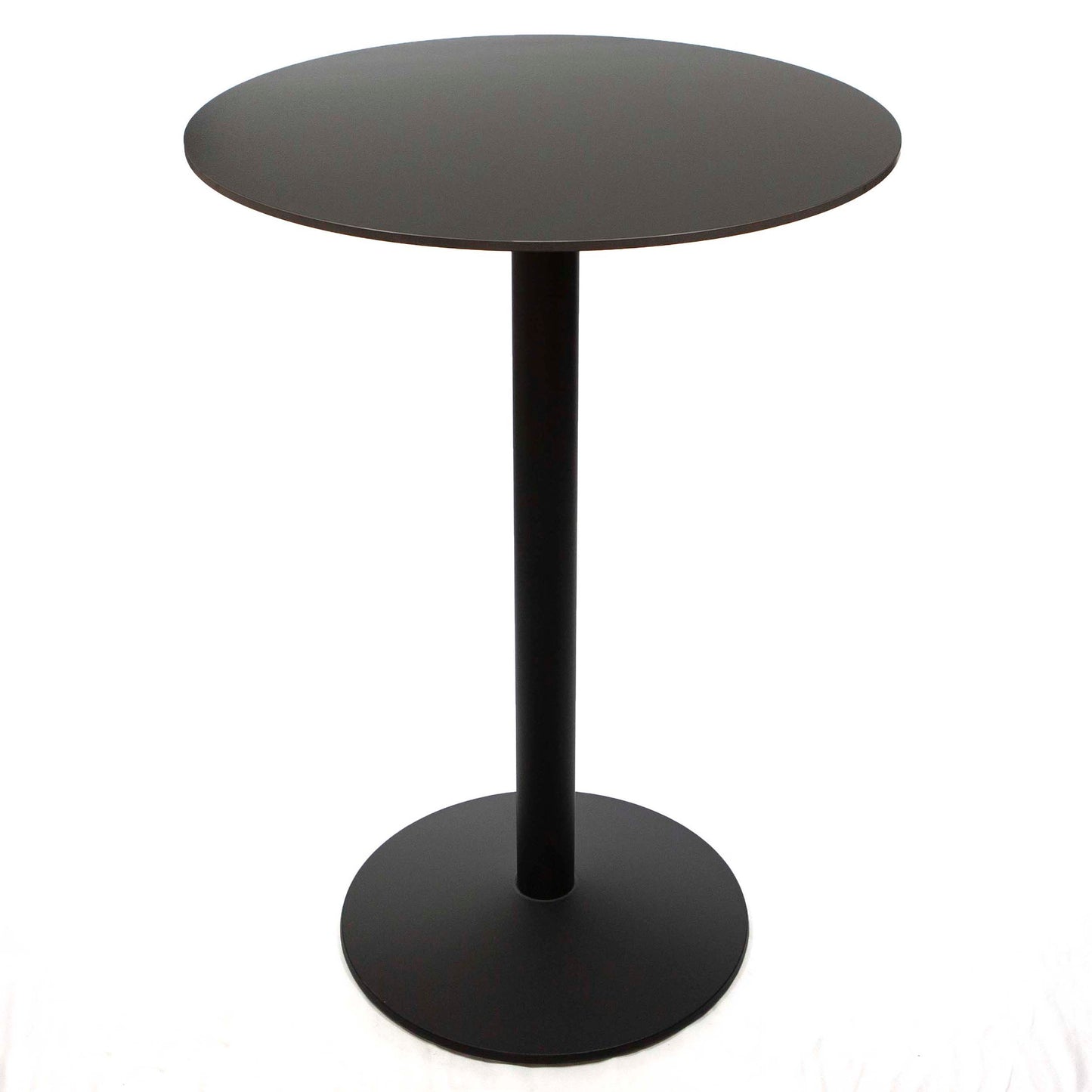 30" round pure black sintered stone bar height bistro table