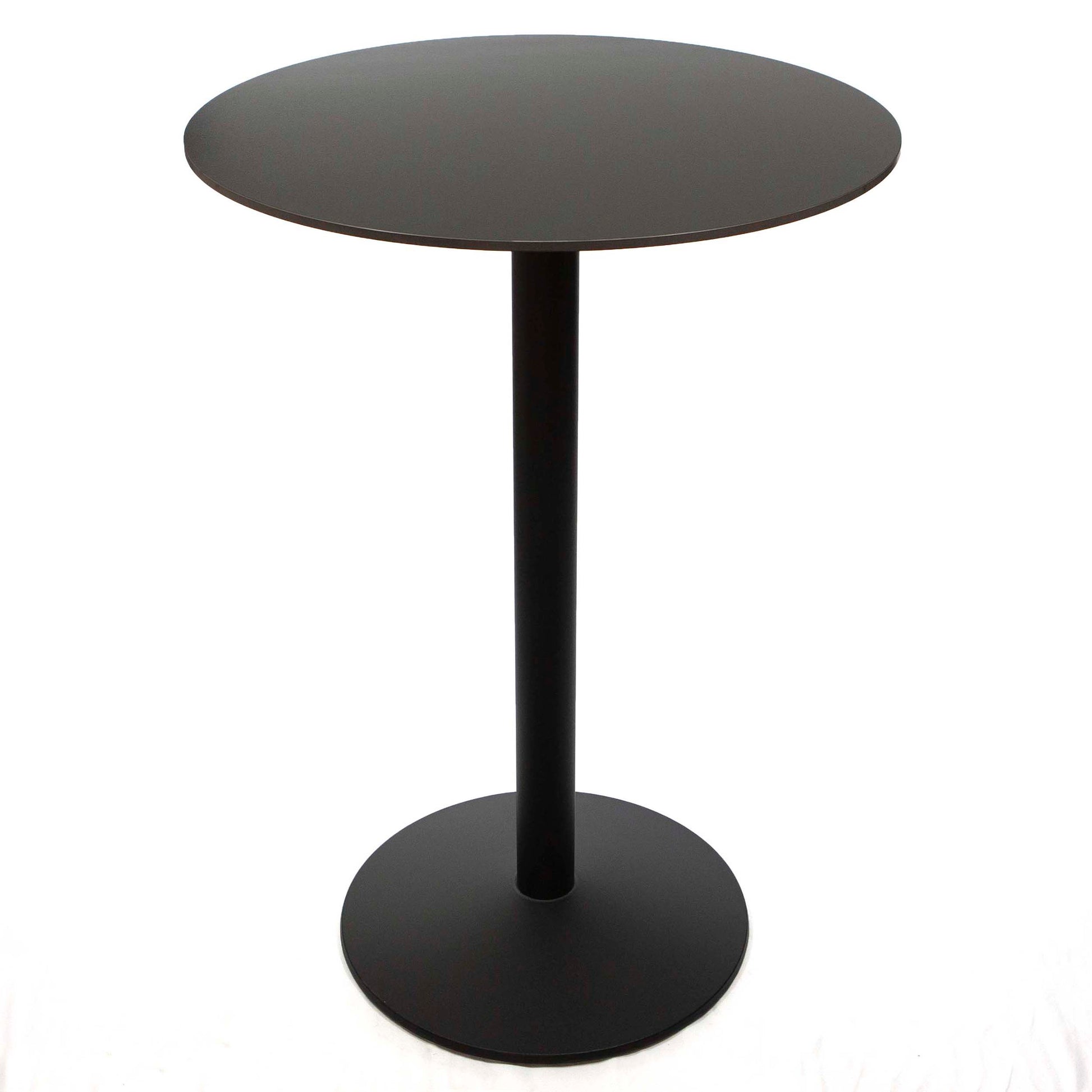 30" round pure black sintered stone bar height bistro table