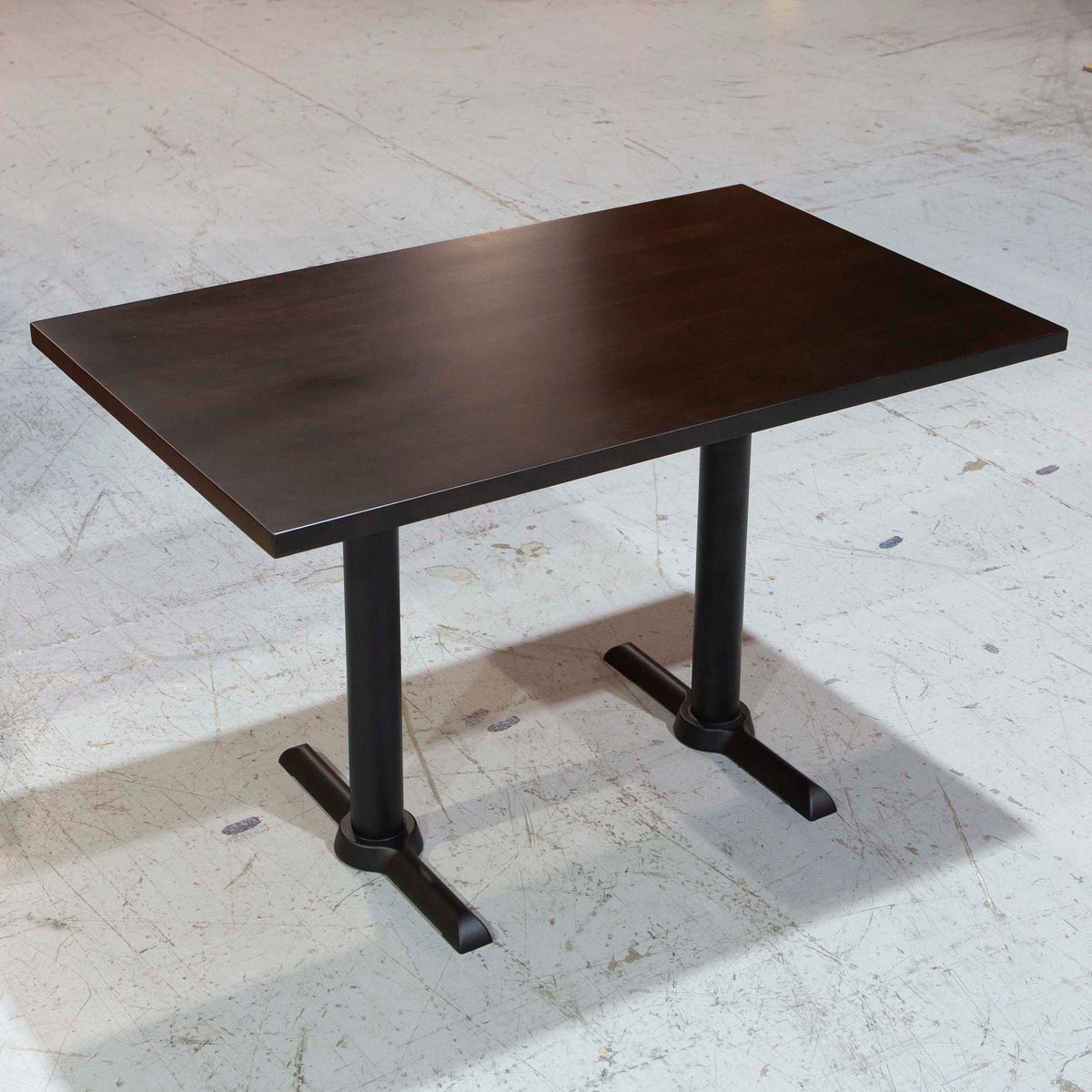 solid European beech wood restaurant tables, dark walnut color