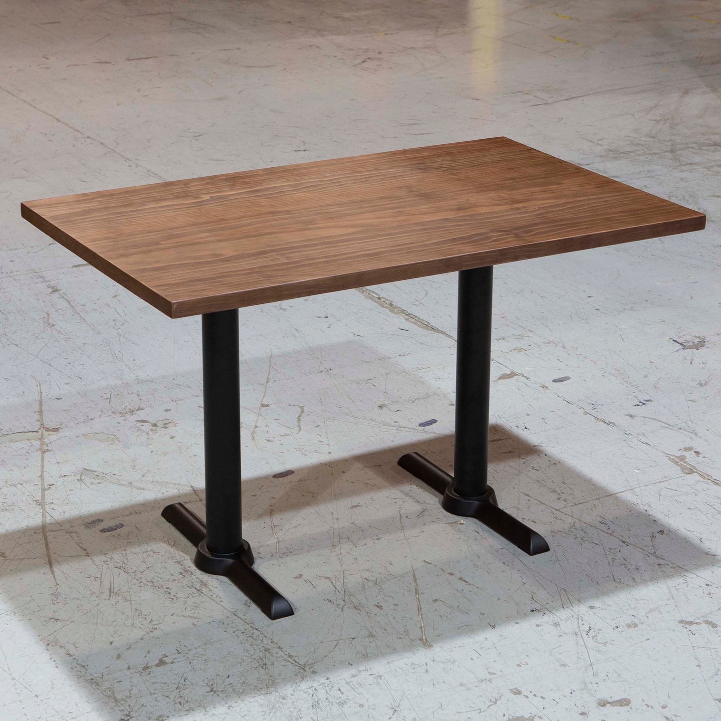 solid pine wood restaurant tables, dark walnut color