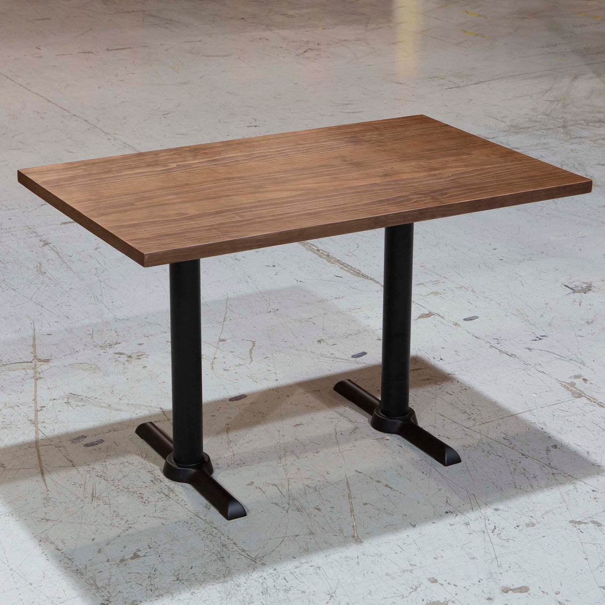 solid pine wood restaurant tables, dark walnut color
