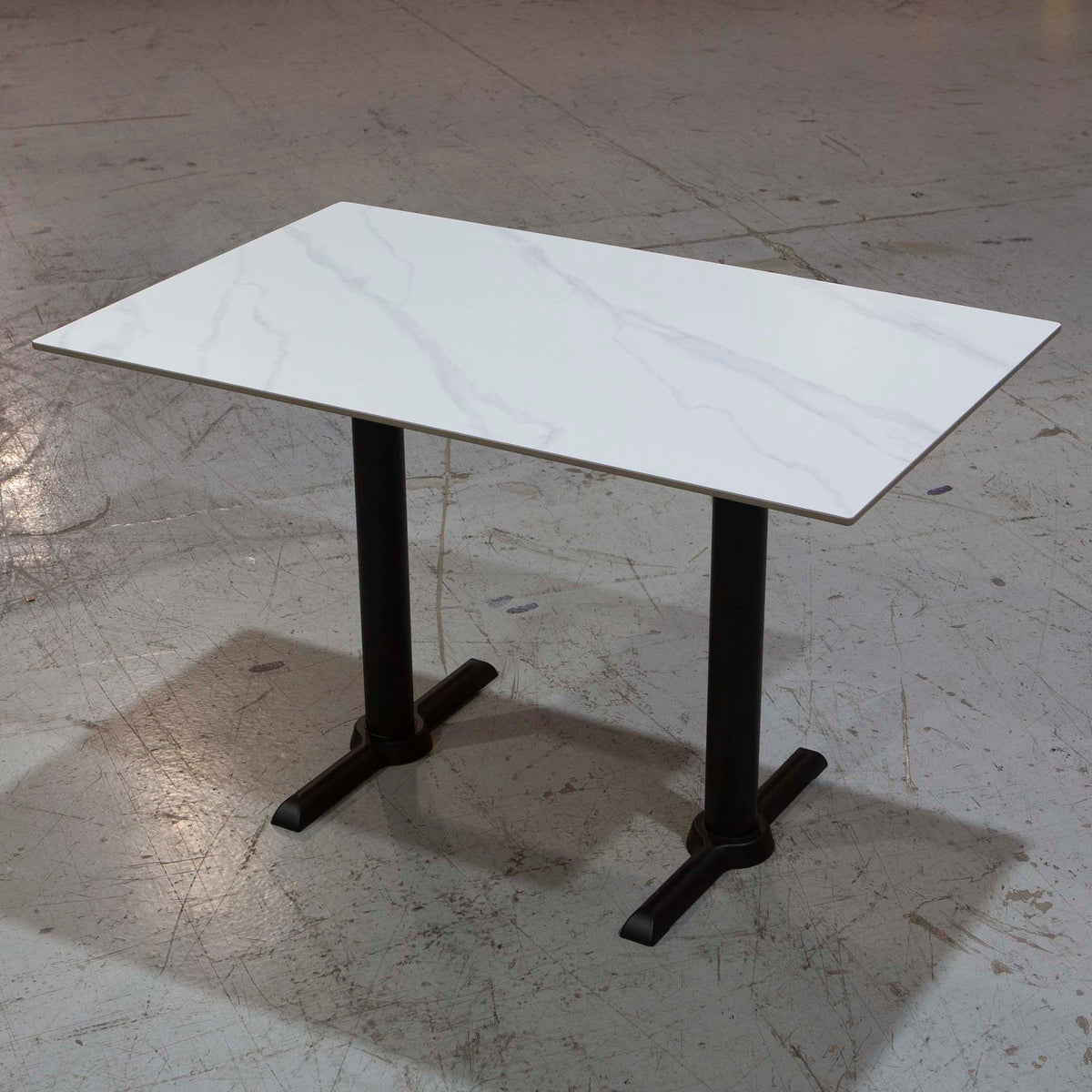 marble like, white sintered stone restaurant tables