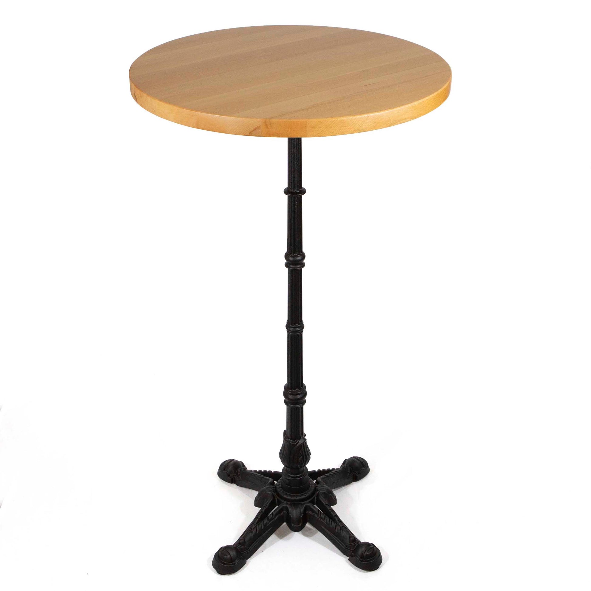 24" round European beech wood bar height bistro table