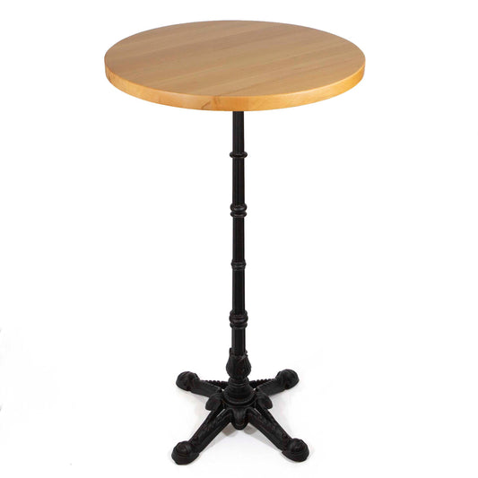 24" round European beech wood bar height bistro table