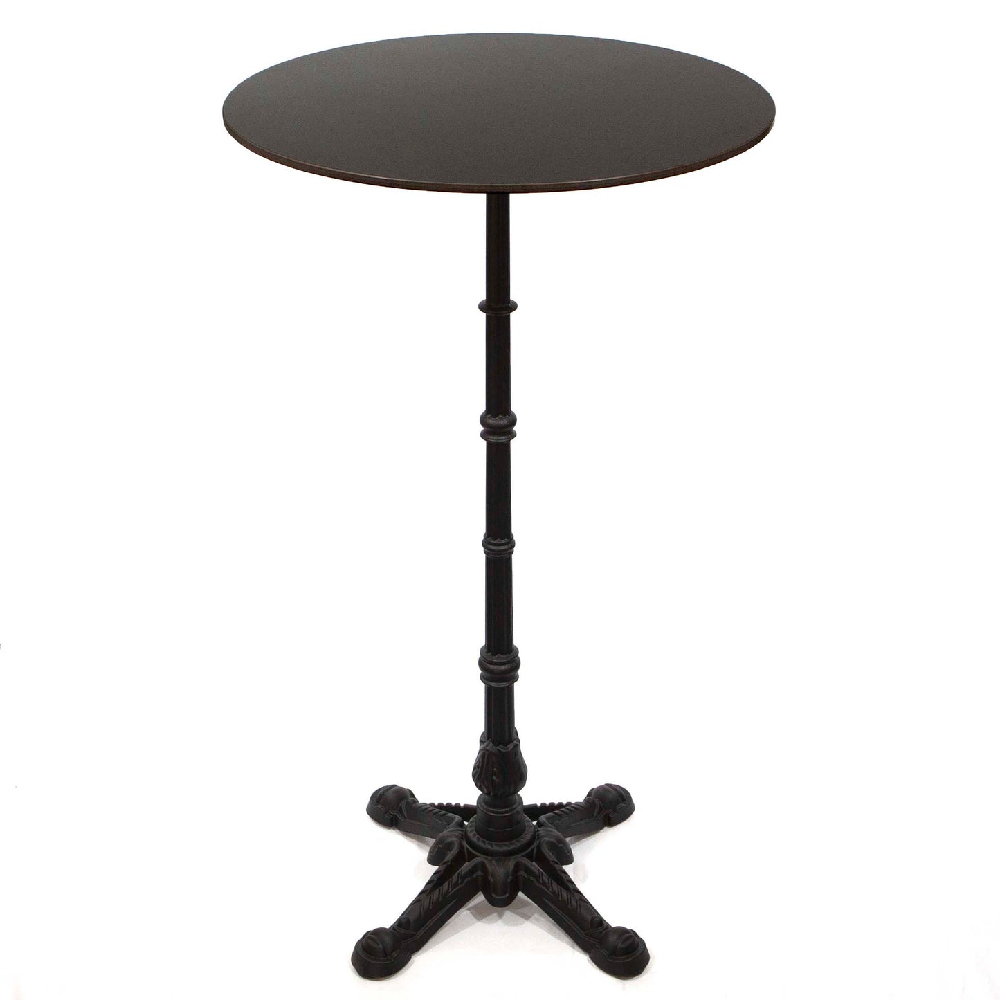 24" round pure black sintered stone bar height bistro table