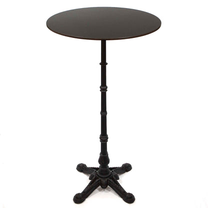 24" round pure black sintered stone bar height bistro table