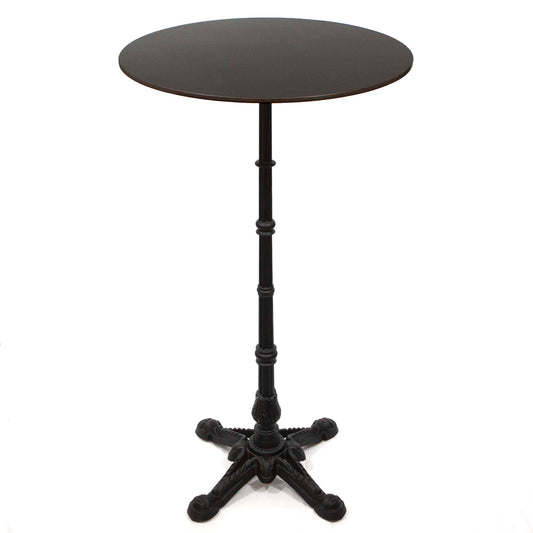 24" round pure black sintered stone bar height bistro table