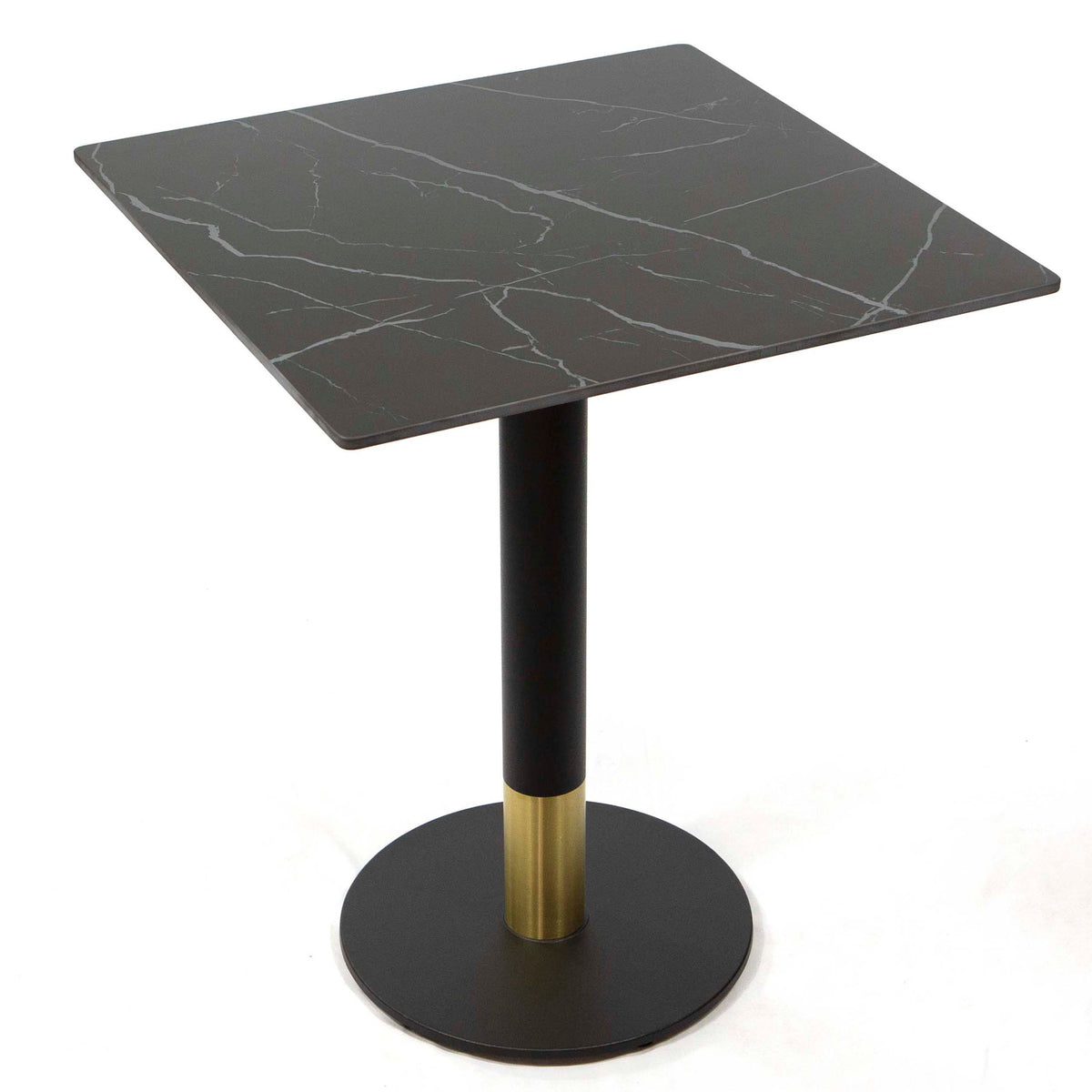 black sintered stone restaurant cafe table