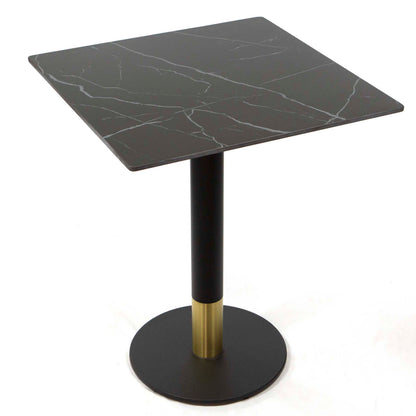 black sintered stone restaurant cafe table