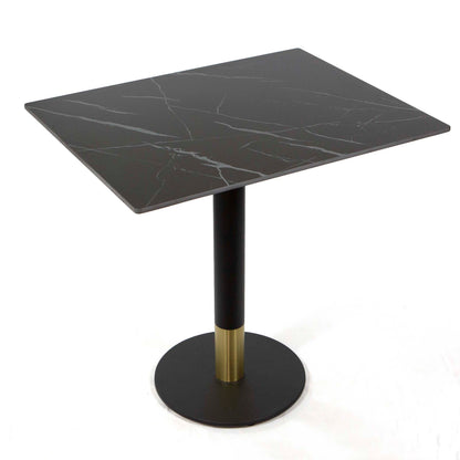 black sintered stone restaurant tables