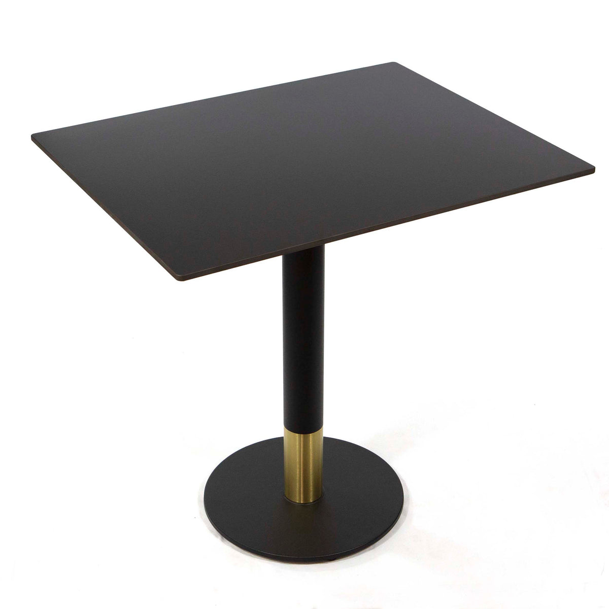 black sintered stone restaurant tables