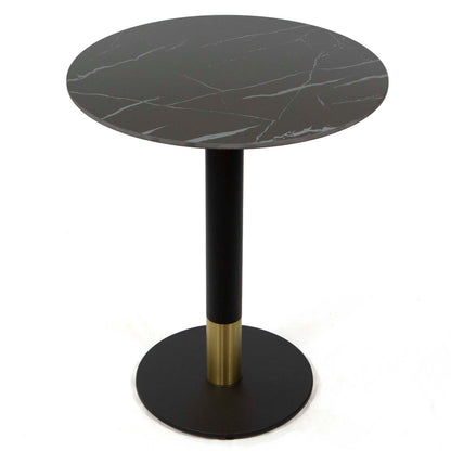 black round sintered stone cafe table
