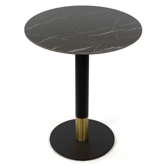 black round sintered stone cafe table