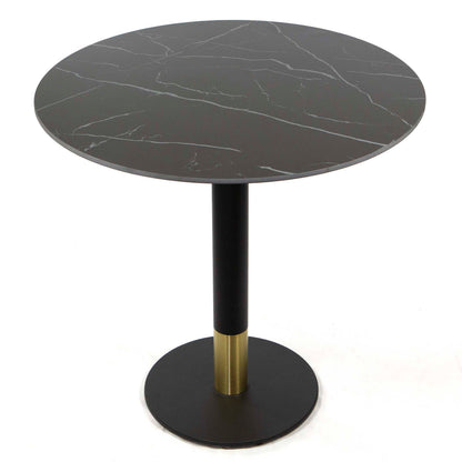 black round sintered stone restaurant cafe tables