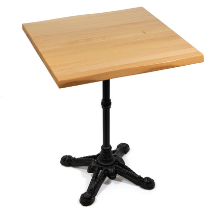 24" x 24" live edge solid European beech hardwood restaurant cafe table