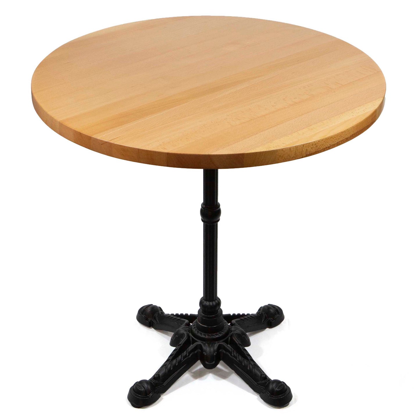 30" round solid European beech restaurant cafe table