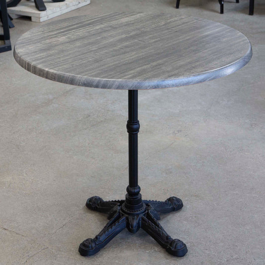 gray color round all weather seamless melamine board restaurant cafe table