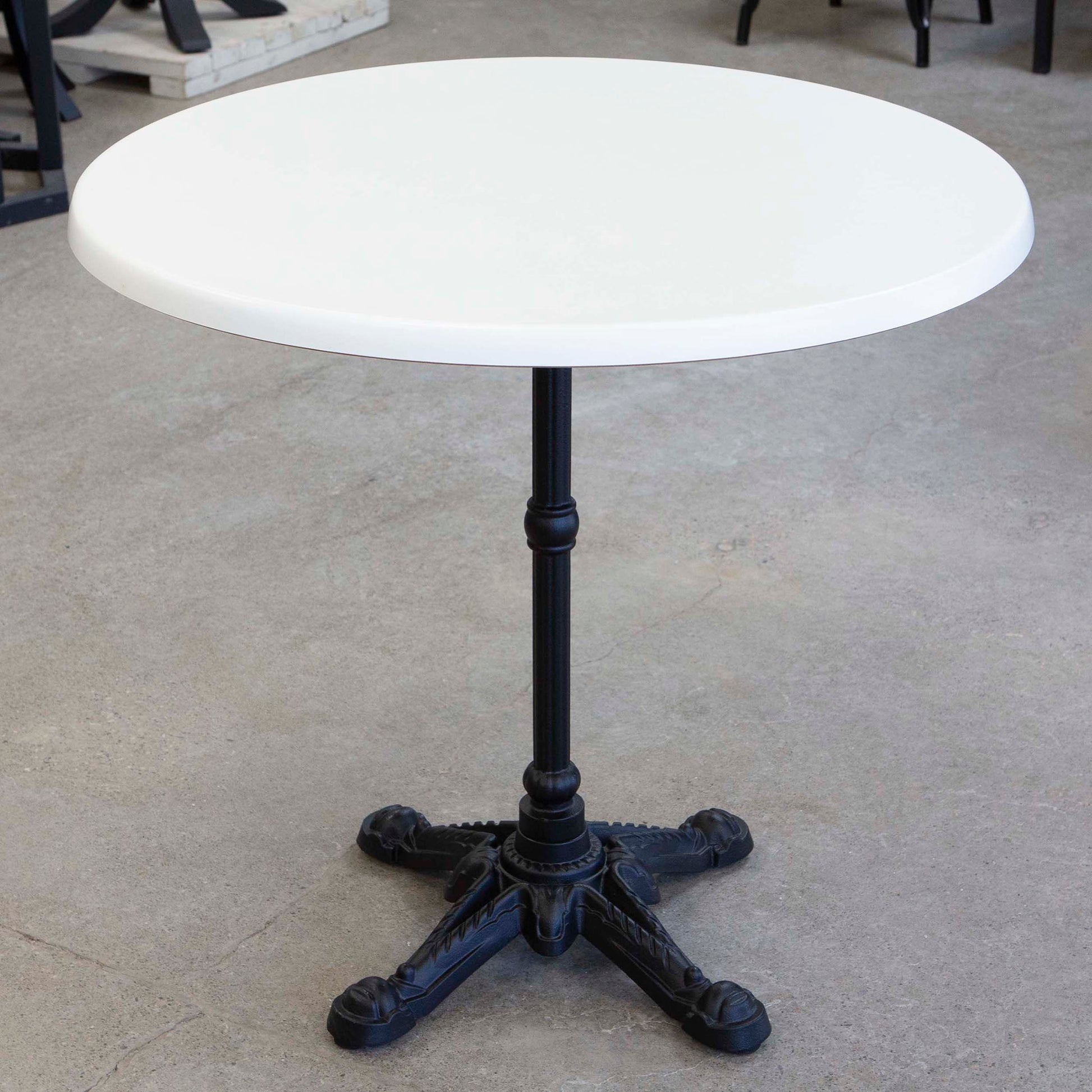 white round all weather seamless melamine bistro cafe table