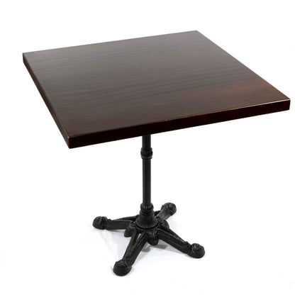 30 x 30" dark walnut solid pine restaurant cafe table