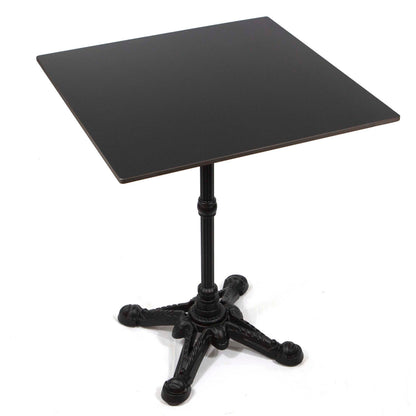 24" x 24" pure black square sintered stone restaurant cafe table