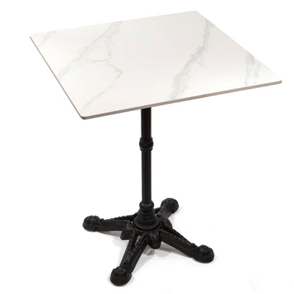 24" x 24" white sintered stone restaurant cafe table